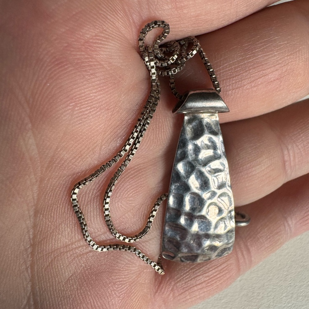Hammered 925 Sterling silver necklace